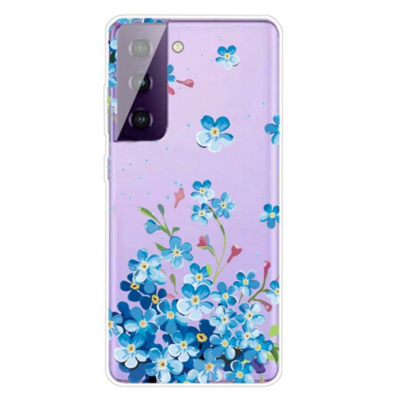 Cover Samsung Galaxy S21 5G Fiori Blu