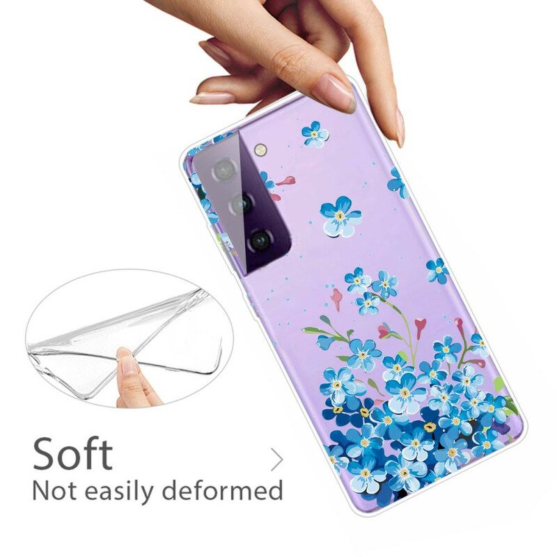 Cover Samsung Galaxy S21 5G Fiori Blu