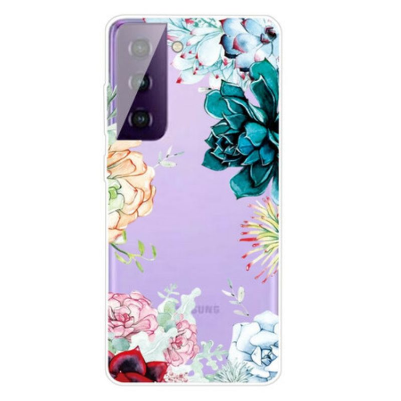 Cover Samsung Galaxy S21 5G Fiori Dell'acquerello