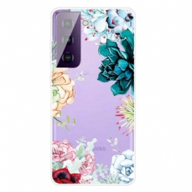 Cover Samsung Galaxy S21 5G Fiori Dell'acquerello