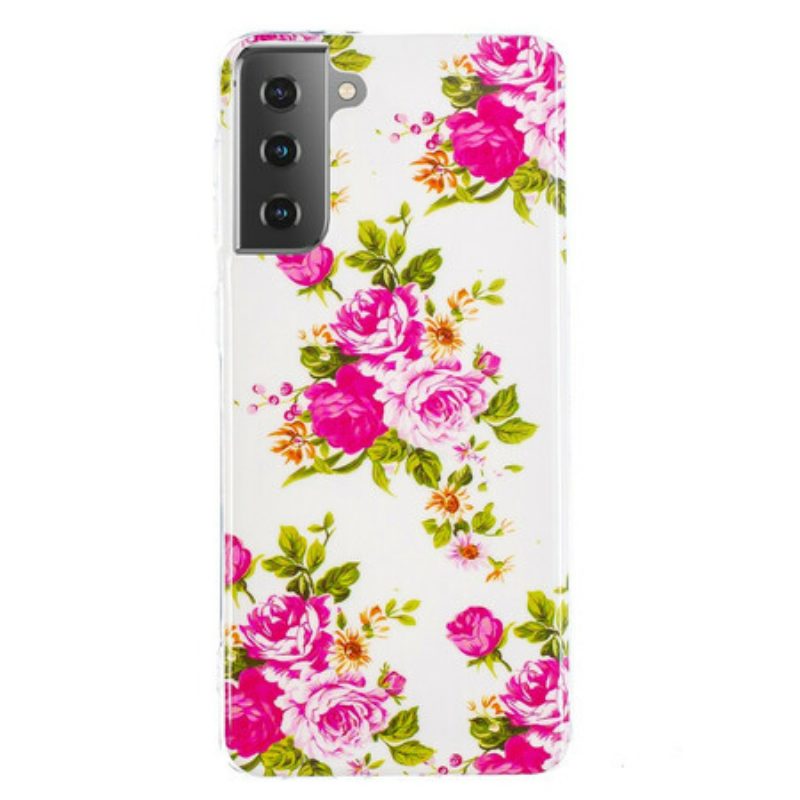 Cover Samsung Galaxy S21 5G Fiori Liberty Fluorescenti