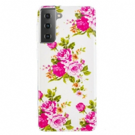 Cover Samsung Galaxy S21 5G Fiori Liberty Fluorescenti