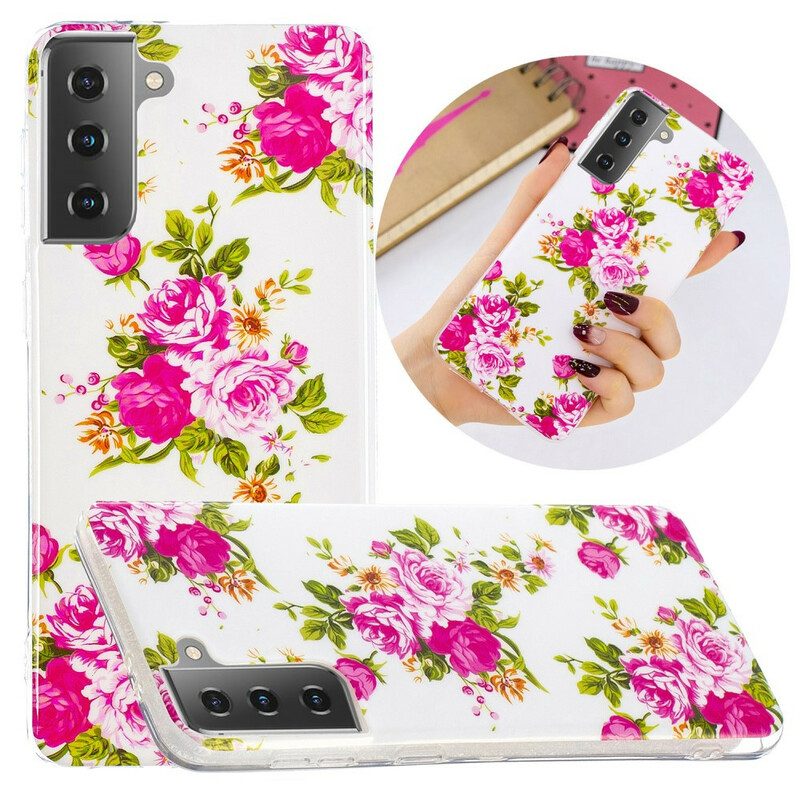 Cover Samsung Galaxy S21 5G Fiori Liberty Fluorescenti