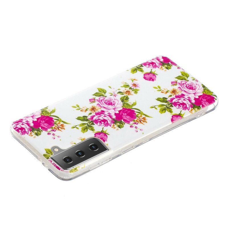 Cover Samsung Galaxy S21 5G Fiori Liberty Fluorescenti