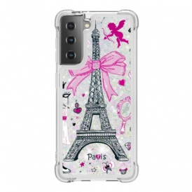 Cover Samsung Galaxy S21 5G Le Paillettes Della Torre Eiffel