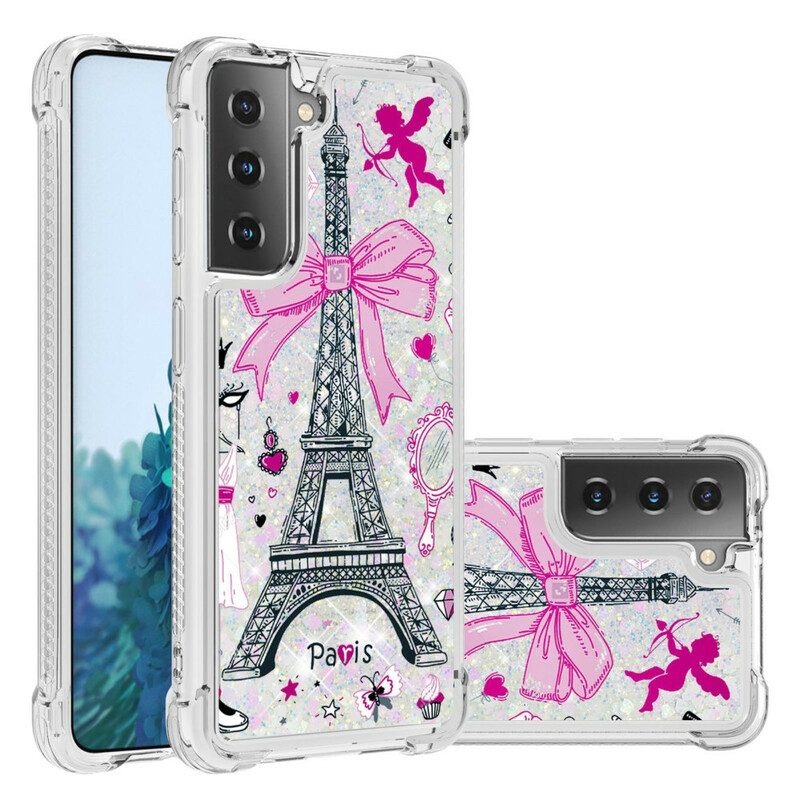 Cover Samsung Galaxy S21 5G Le Paillettes Della Torre Eiffel