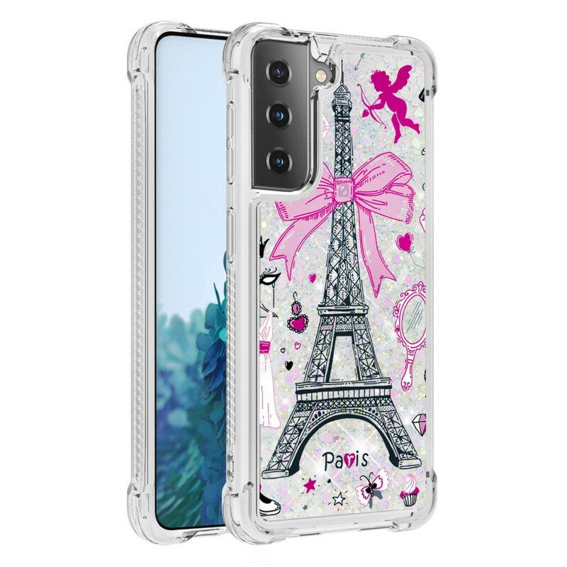 Cover Samsung Galaxy S21 5G Le Paillettes Della Torre Eiffel