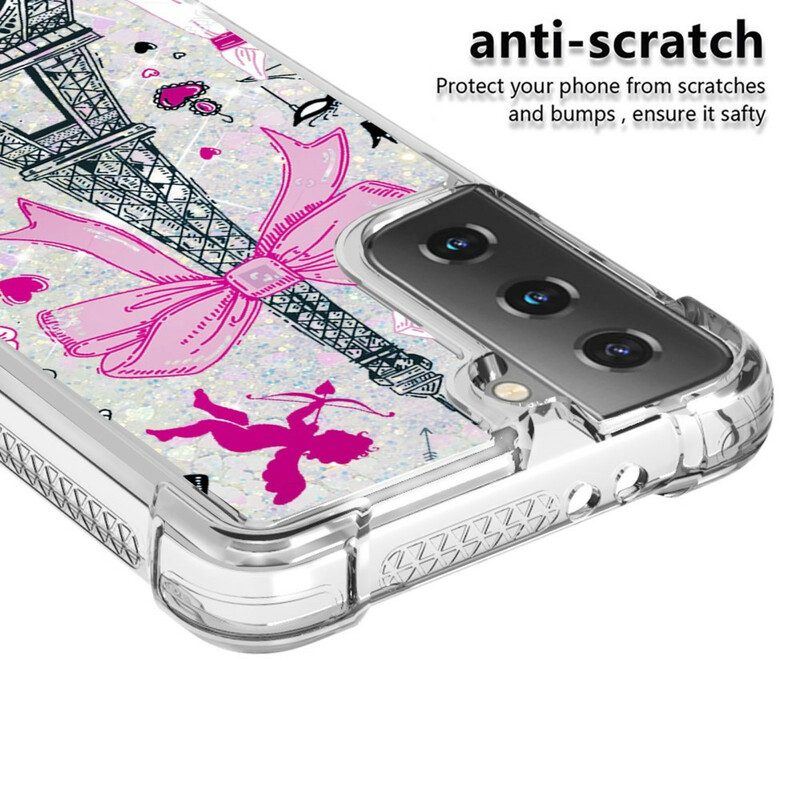 Cover Samsung Galaxy S21 5G Le Paillettes Della Torre Eiffel