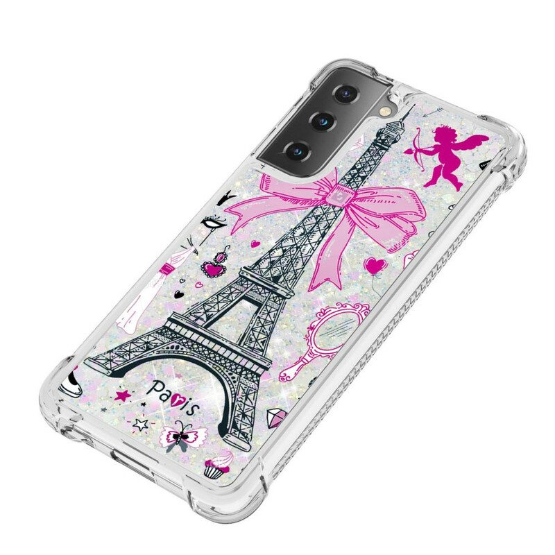 Cover Samsung Galaxy S21 5G Le Paillettes Della Torre Eiffel