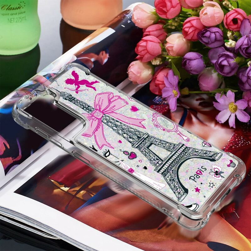 Cover Samsung Galaxy S21 5G Le Paillettes Della Torre Eiffel