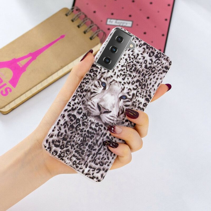 Cover Samsung Galaxy S21 5G Leopardo Fluorescente