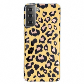 Cover Samsung Galaxy S21 5G Marmo Stile Leopardo