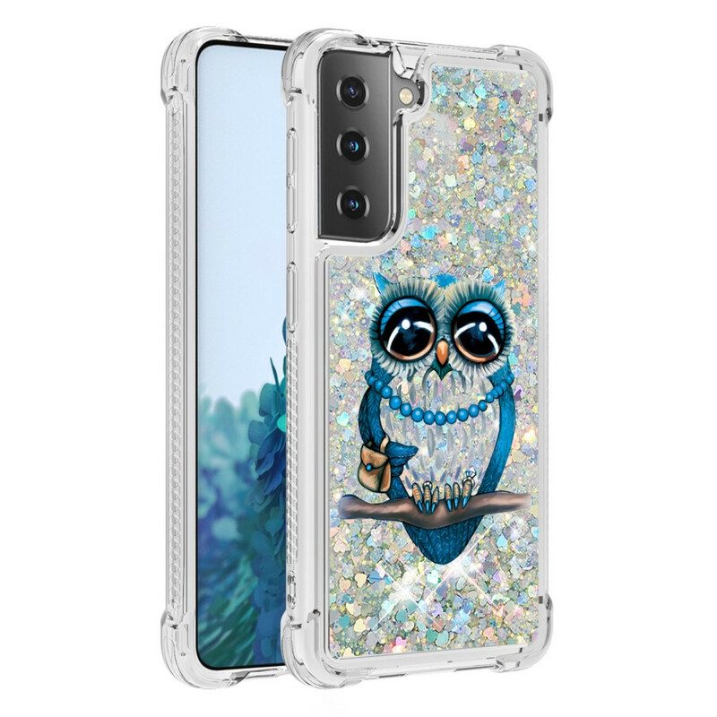 Cover Samsung Galaxy S21 5G Miss Owl Paillettes