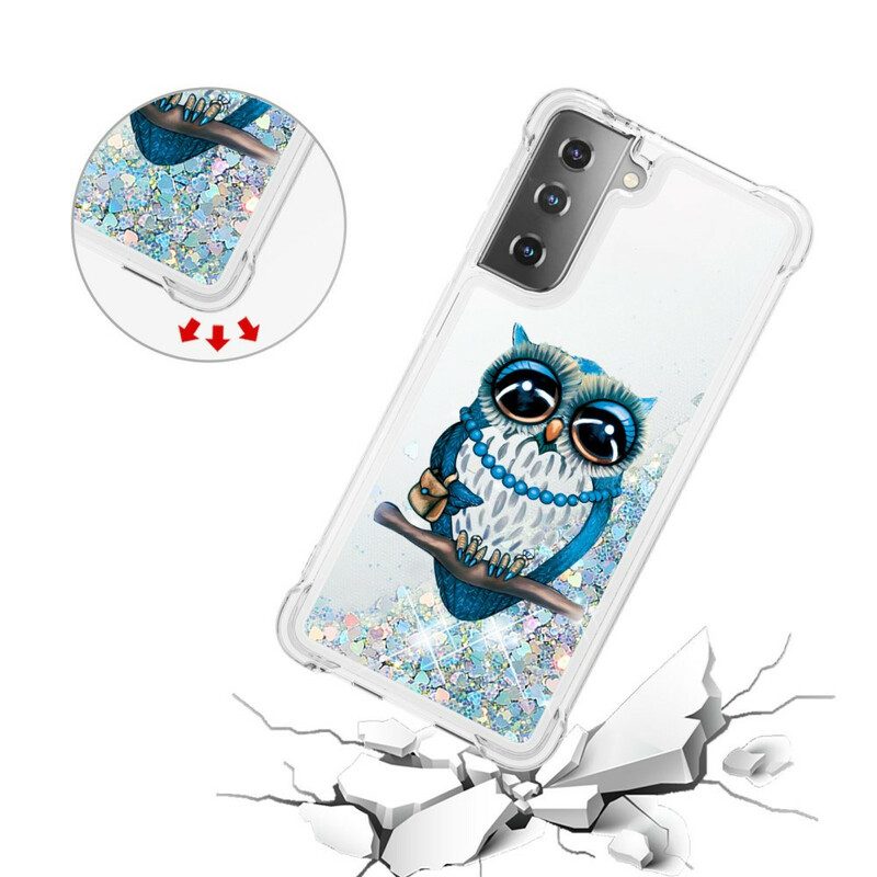 Cover Samsung Galaxy S21 5G Miss Owl Paillettes