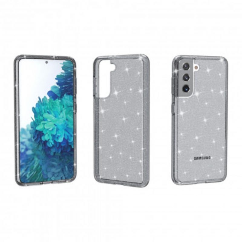 Cover Samsung Galaxy S21 5G Paillettes Trasparenti