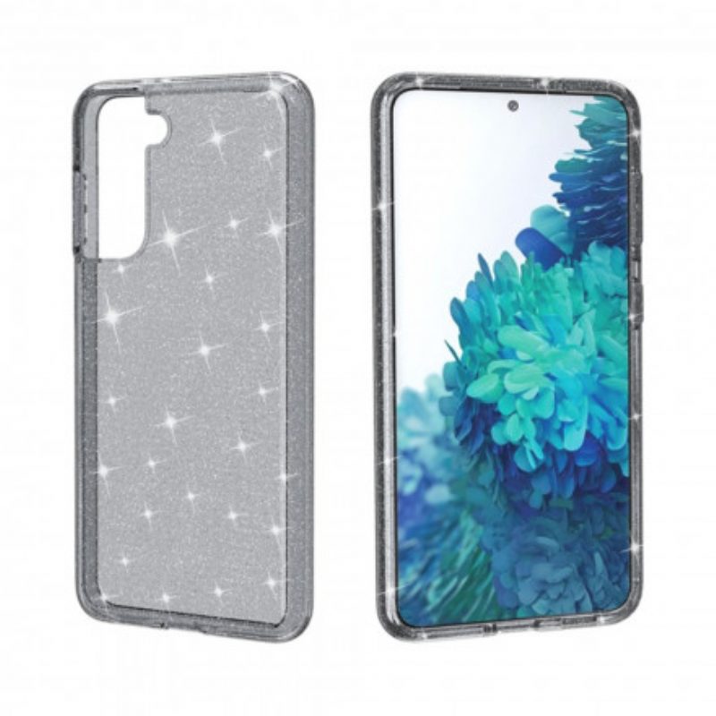 Cover Samsung Galaxy S21 5G Paillettes Trasparenti