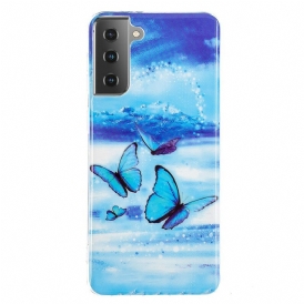 Cover Samsung Galaxy S21 5G Serie Di Farfalle Fluorescenti