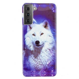 Cover Samsung Galaxy S21 5G Serie Di Lupi Fluorescenti