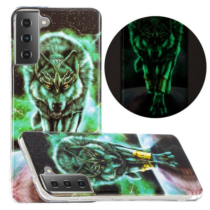 Cover Samsung Galaxy S21 5G Serie Di Lupi Fluorescenti