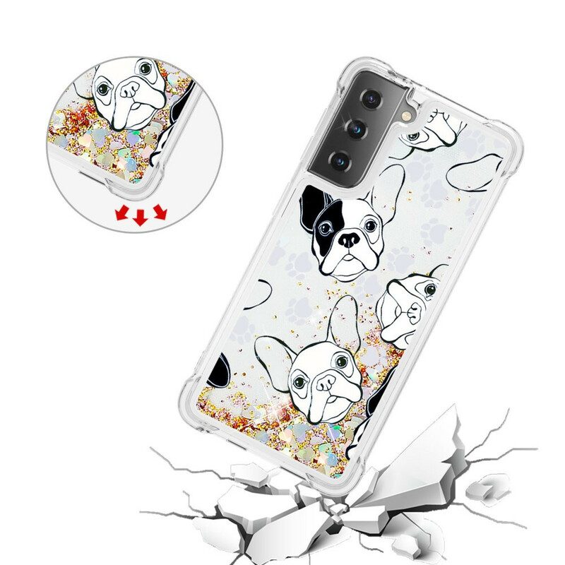 Cover Samsung Galaxy S21 5G Signor Cane Paillettes