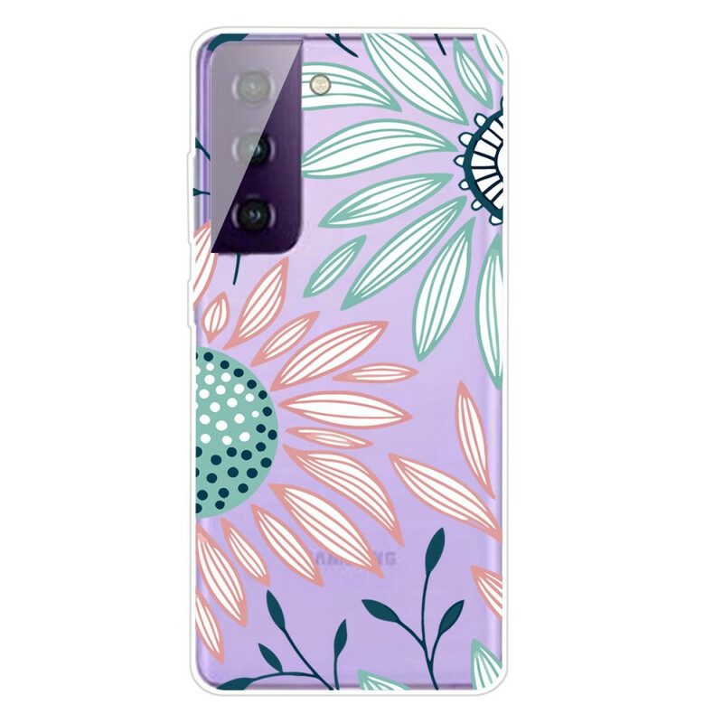 Cover Samsung Galaxy S21 5G Un Fiore Trasparente