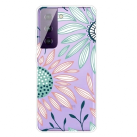 Cover Samsung Galaxy S21 5G Un Fiore Trasparente