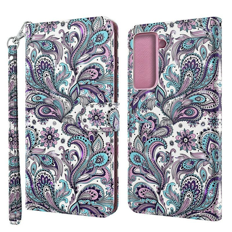 Custodia A Portafoglio Samsung Galaxy S21 5G Pizzo Elegante