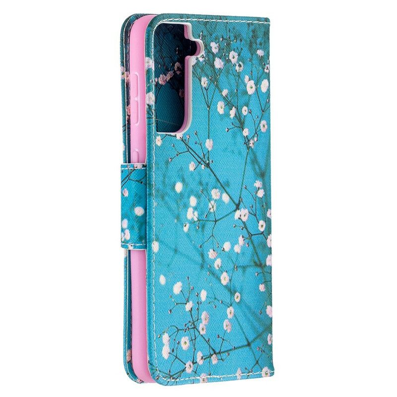 Custodia in pelle Samsung Galaxy S21 5G Albero In Fiore