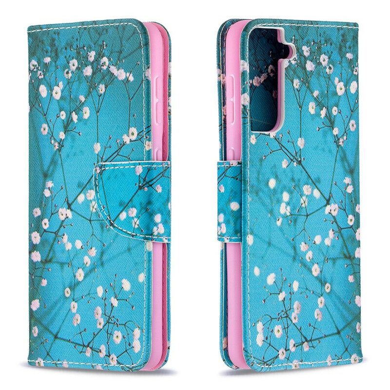 Custodia in pelle Samsung Galaxy S21 5G Albero In Fiore