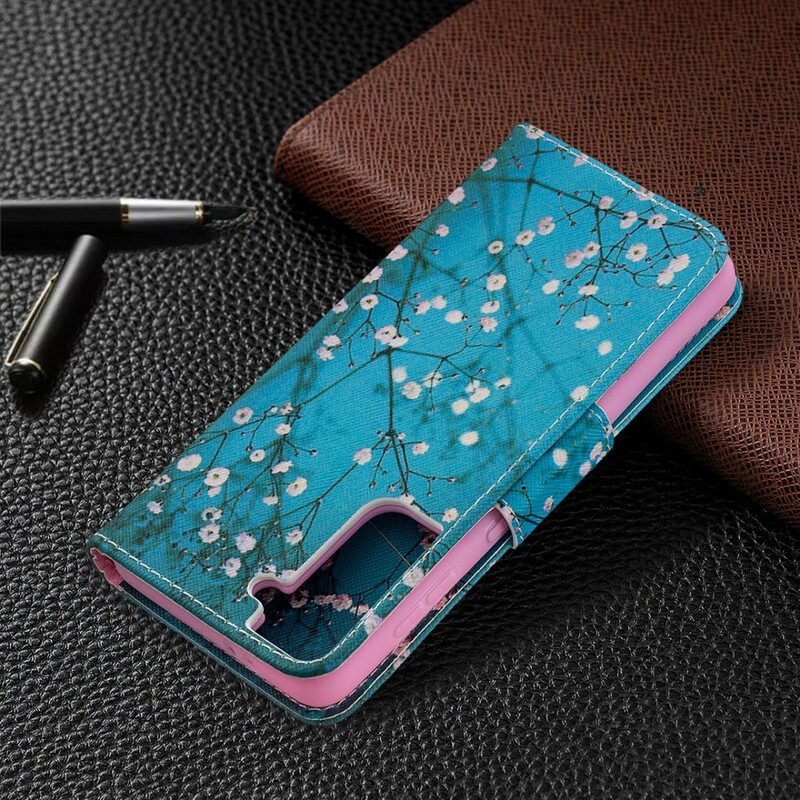 Custodia in pelle Samsung Galaxy S21 5G Albero In Fiore