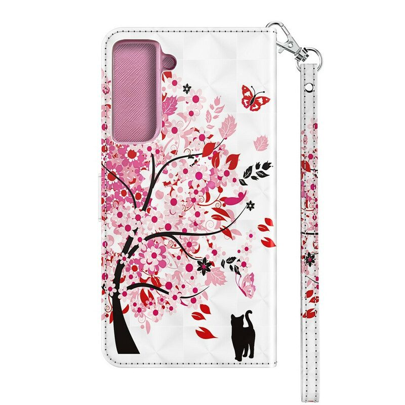 Custodia in pelle Samsung Galaxy S21 5G Albero Rosa