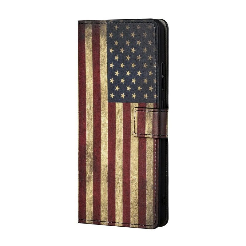 Custodia in pelle Samsung Galaxy S21 5G Bandiera Americana