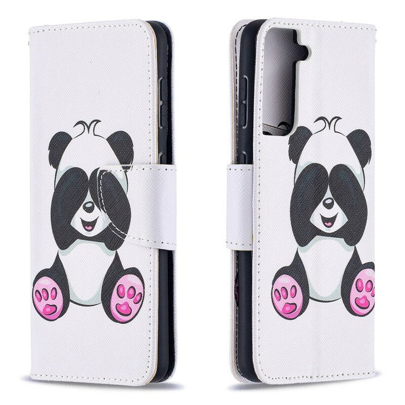 Custodia in pelle Samsung Galaxy S21 5G Divertimento Panda