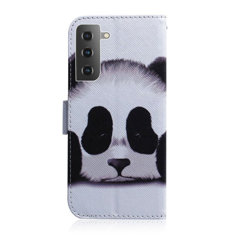 Custodia in pelle Samsung Galaxy S21 5G Faccia Da Panda