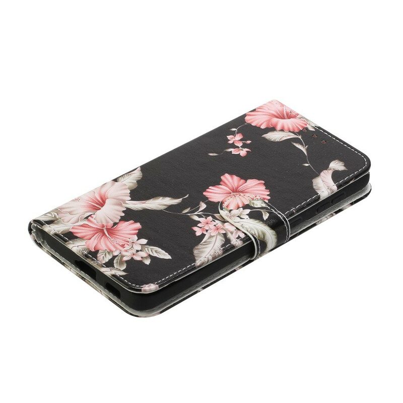 Custodia in pelle Samsung Galaxy S21 5G Fiori Pazzi