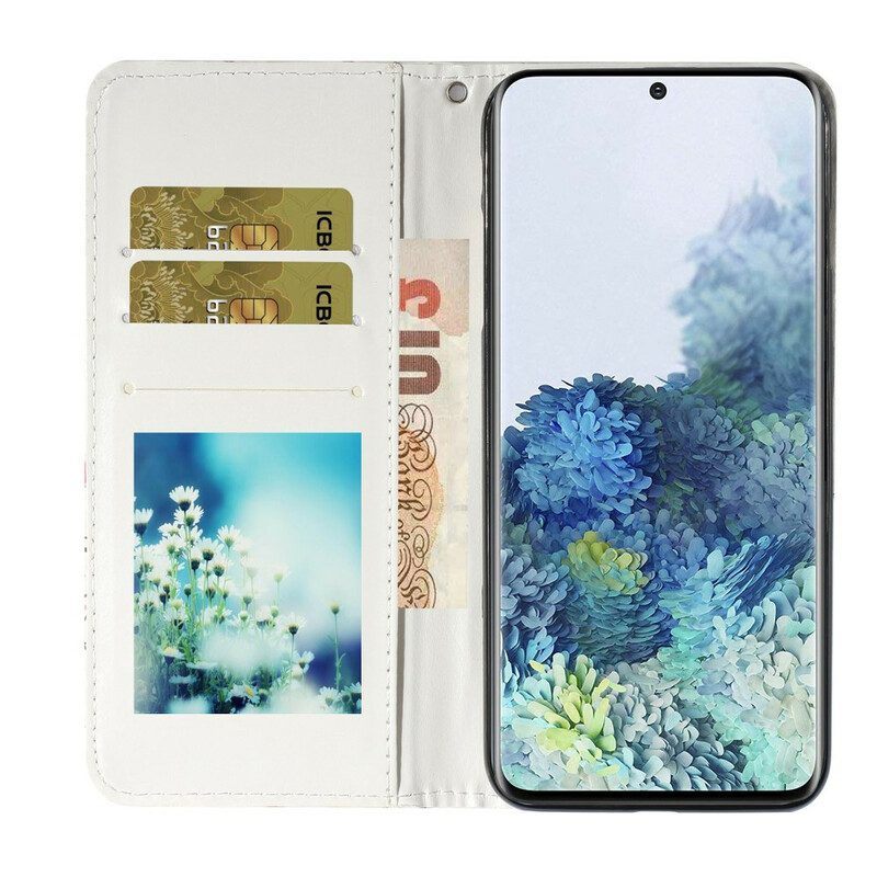 Custodia in pelle Samsung Galaxy S21 5G Fiori Pazzi