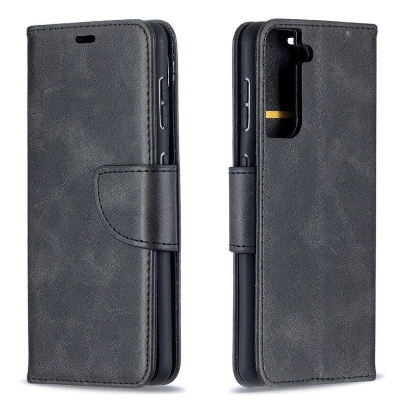 Custodia in pelle Samsung Galaxy S21 5G Folio Cover Lembo Liscio Obliquo