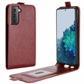 Custodia in pelle Samsung Galaxy S21 5G Folio Cover Patta Verticale Effetto Pelle