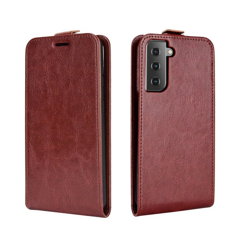 Custodia in pelle Samsung Galaxy S21 5G Folio Cover Patta Verticale Effetto Pelle