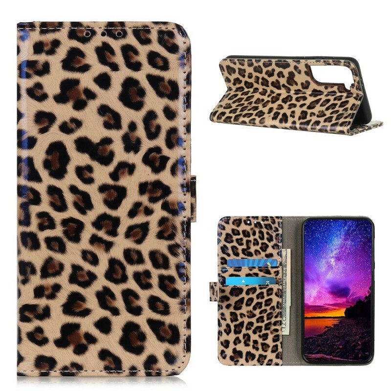 Custodia in pelle Samsung Galaxy S21 5G Leopardo