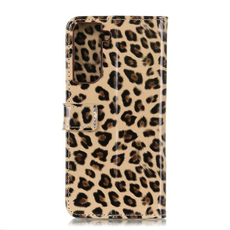 Custodia in pelle Samsung Galaxy S21 5G Leopardo