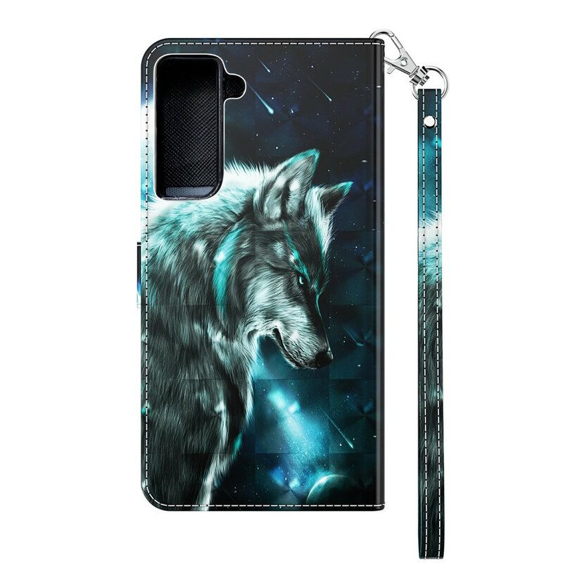 Custodia in pelle Samsung Galaxy S21 5G Lupo Maestoso