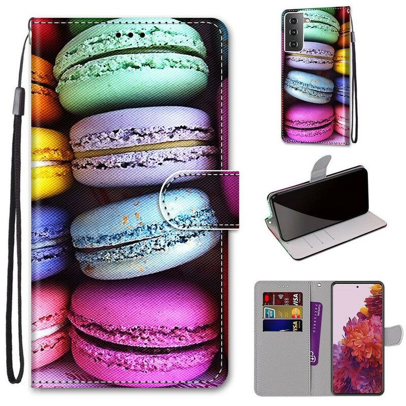 Custodia in pelle Samsung Galaxy S21 5G Macarons