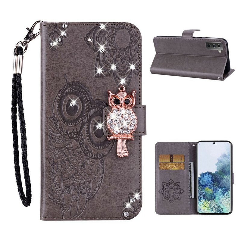 Custodia in pelle Samsung Galaxy S21 5G Mandala E Fascino Del Gufo