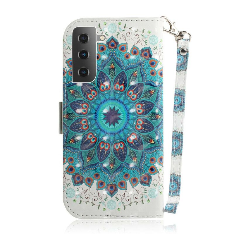 Custodia in pelle Samsung Galaxy S21 5G Mandala Magistrale Con Cinturino