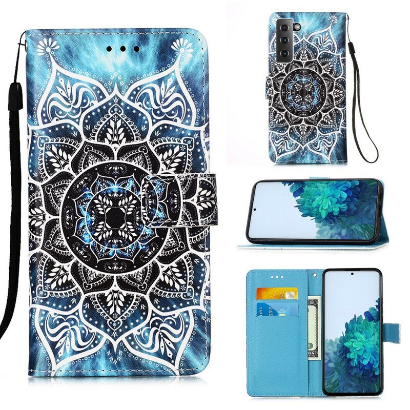 Custodia in pelle Samsung Galaxy S21 5G Mandala Nel Cielo