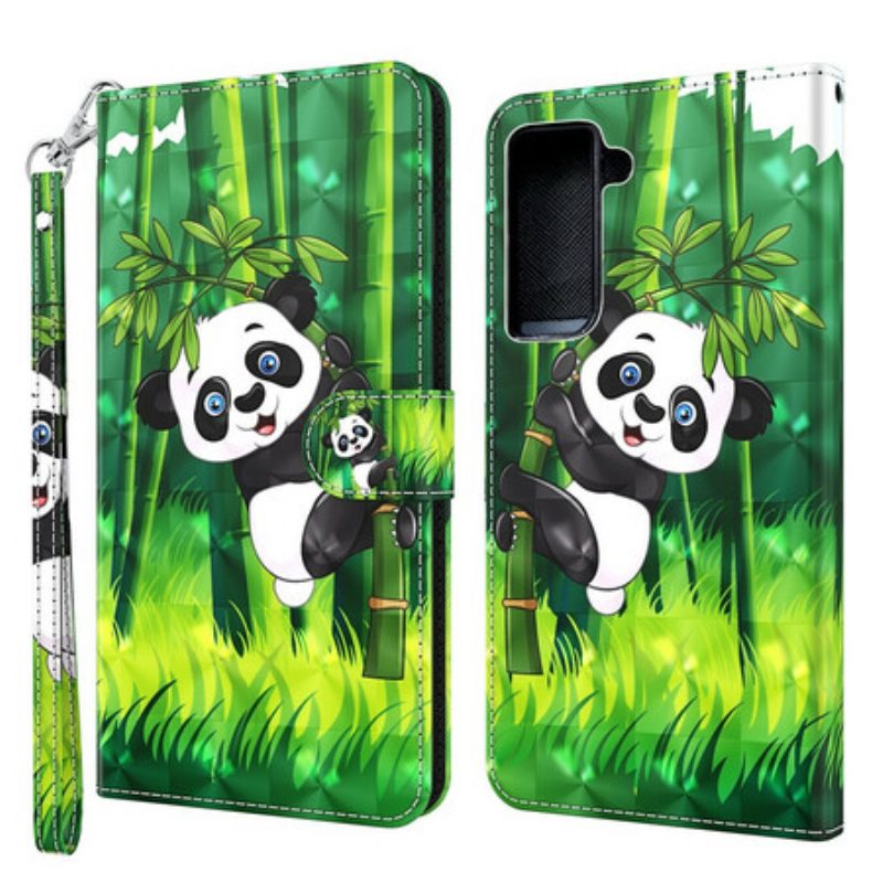 Custodia in pelle Samsung Galaxy S21 5G Panda E Bambù