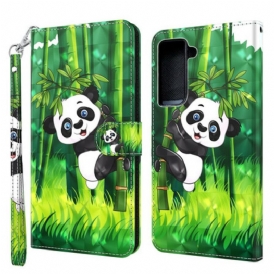 Custodia in pelle Samsung Galaxy S21 5G Panda E Bambù