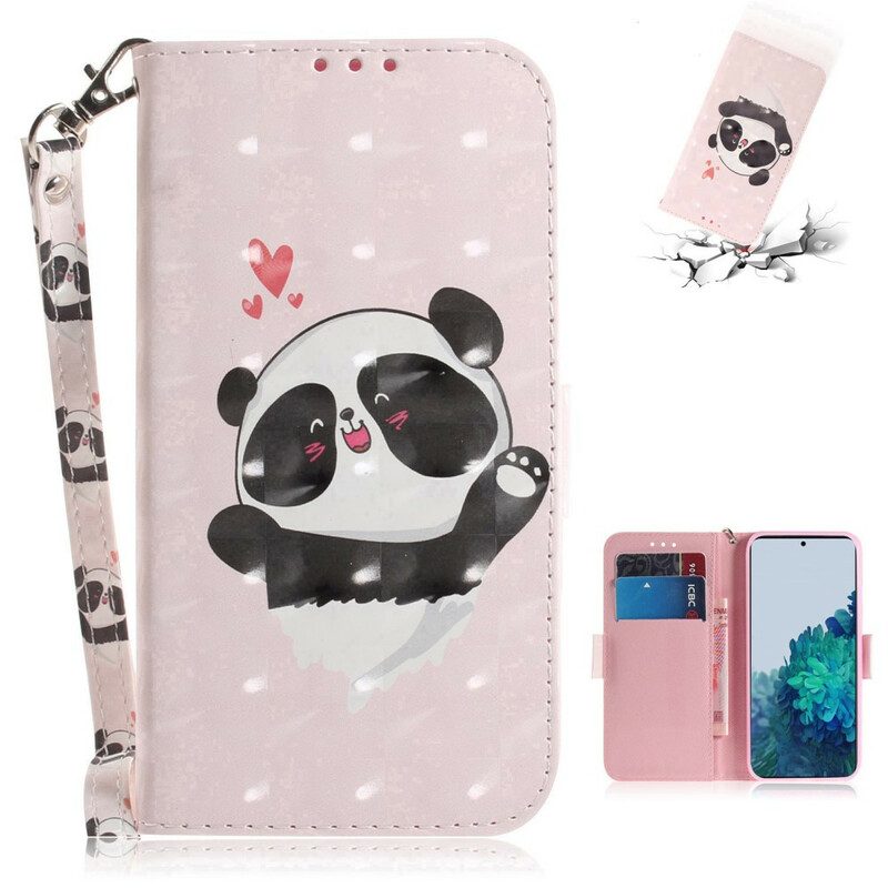 Custodia in pelle Samsung Galaxy S21 5G Panda Strappy