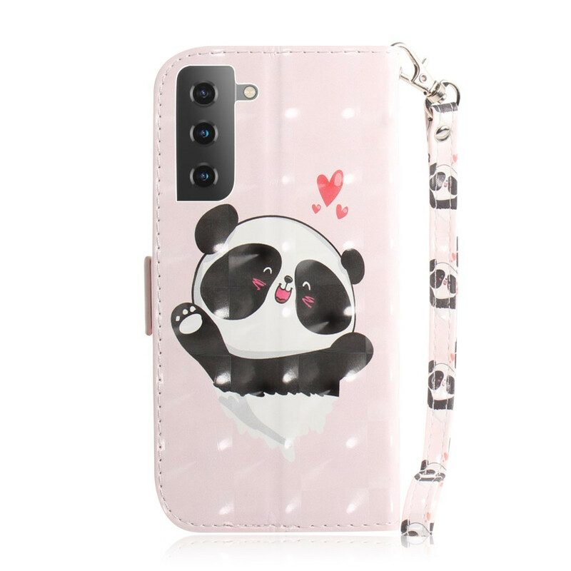 Custodia in pelle Samsung Galaxy S21 5G Panda Strappy